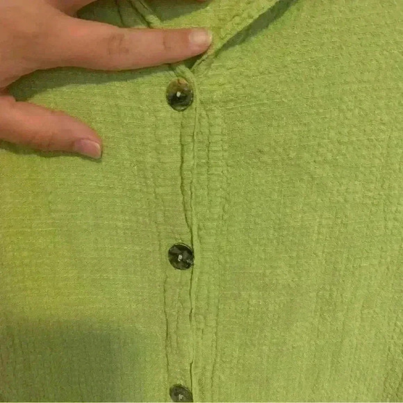 Women’s CMC Button Front Collared Loose Fit Linen Blend Top USA Size Large - Picture 3 of 7